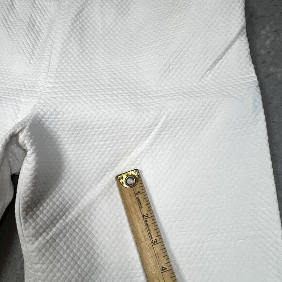 J.McLaughlin Quilted Texture Ankle Pants 100% Cotton Women’s Sz 12 White Waffle - Picture 13 of 15
